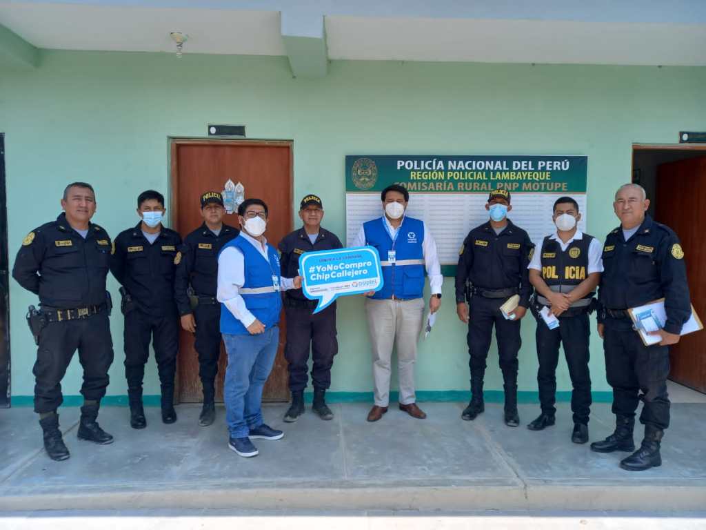 Osiptel refuerza en Motupe campaña «Yo no compro chip callejero» para advertir riesgos a usuarios